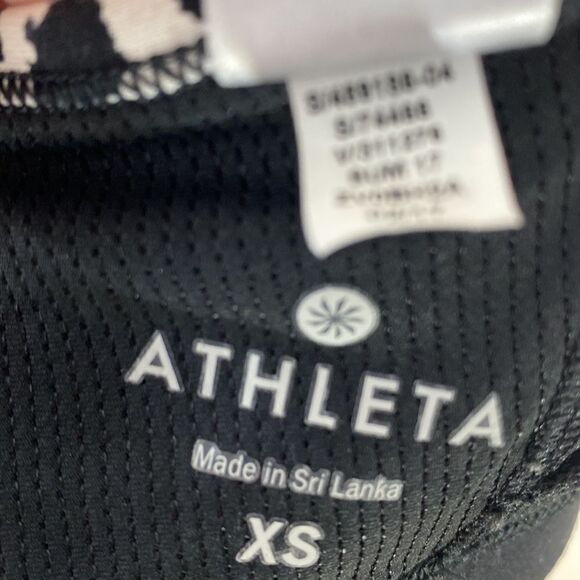 Athleta strappy stealth sports bra black/white pattern xs leopard - Picture 7 of 7